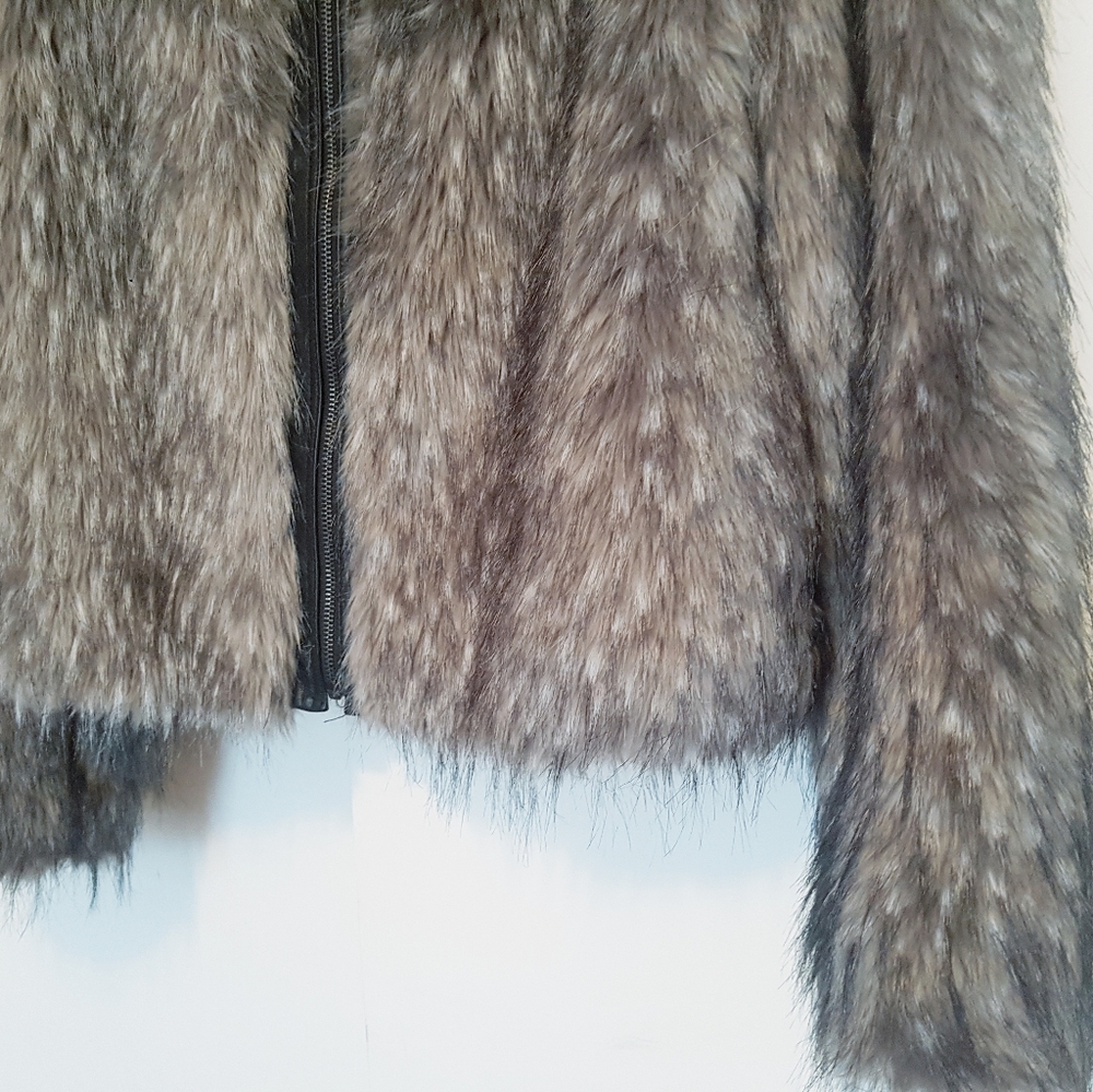 Ecko Unltd Teddy bear faux fur Leather jacket coat New - Picture 4 of 8